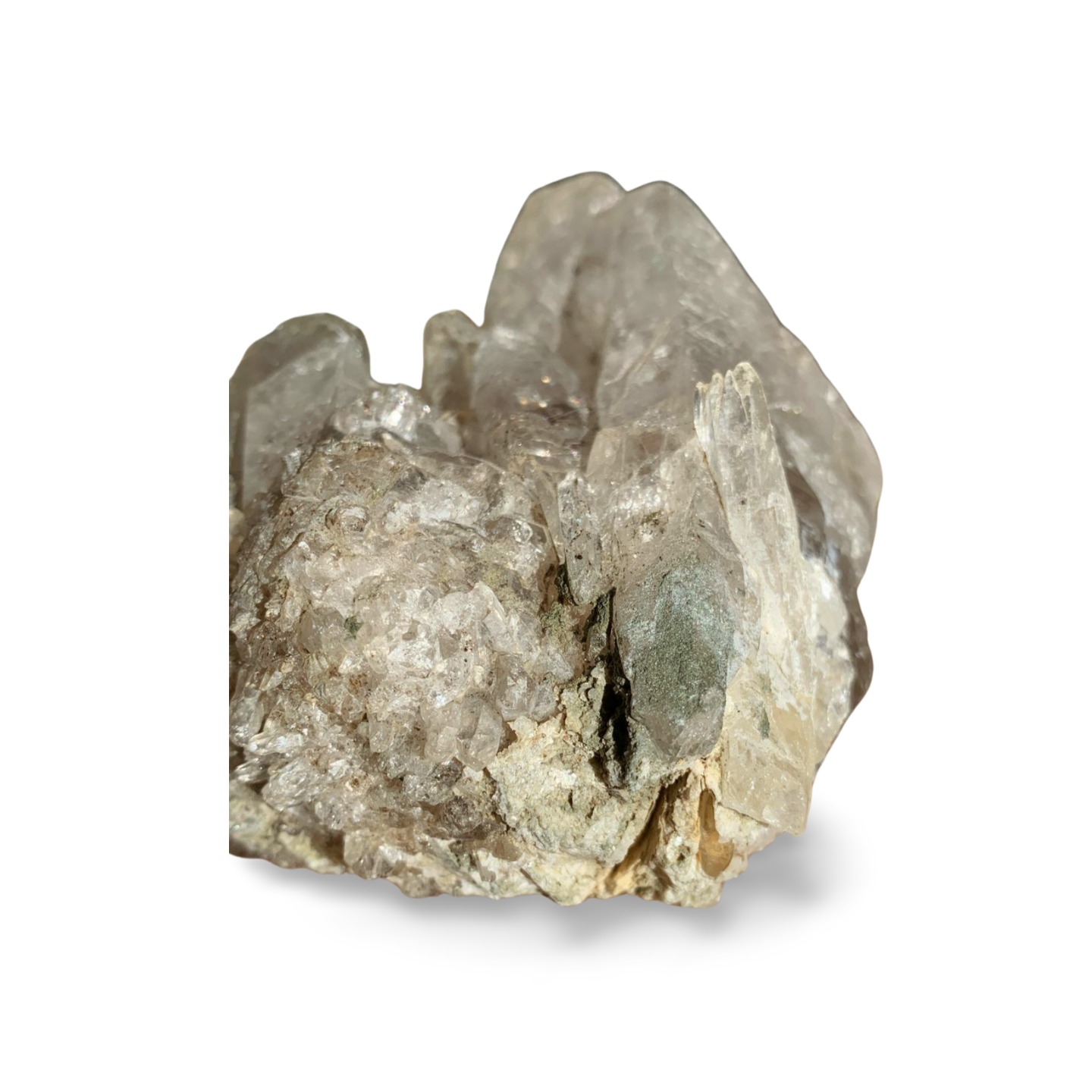 STATEMENT ELESTIAL SMOKY QUARTZ CLUSTER with CHLORITE