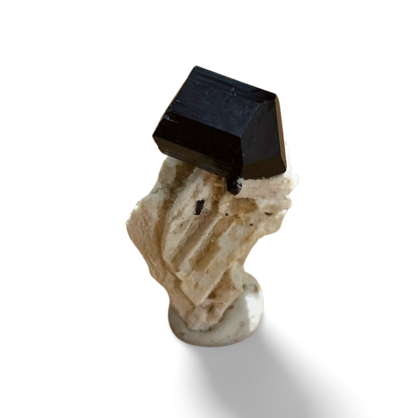 BLACK TOURMALINE on FELDSPAR SPECIMEN