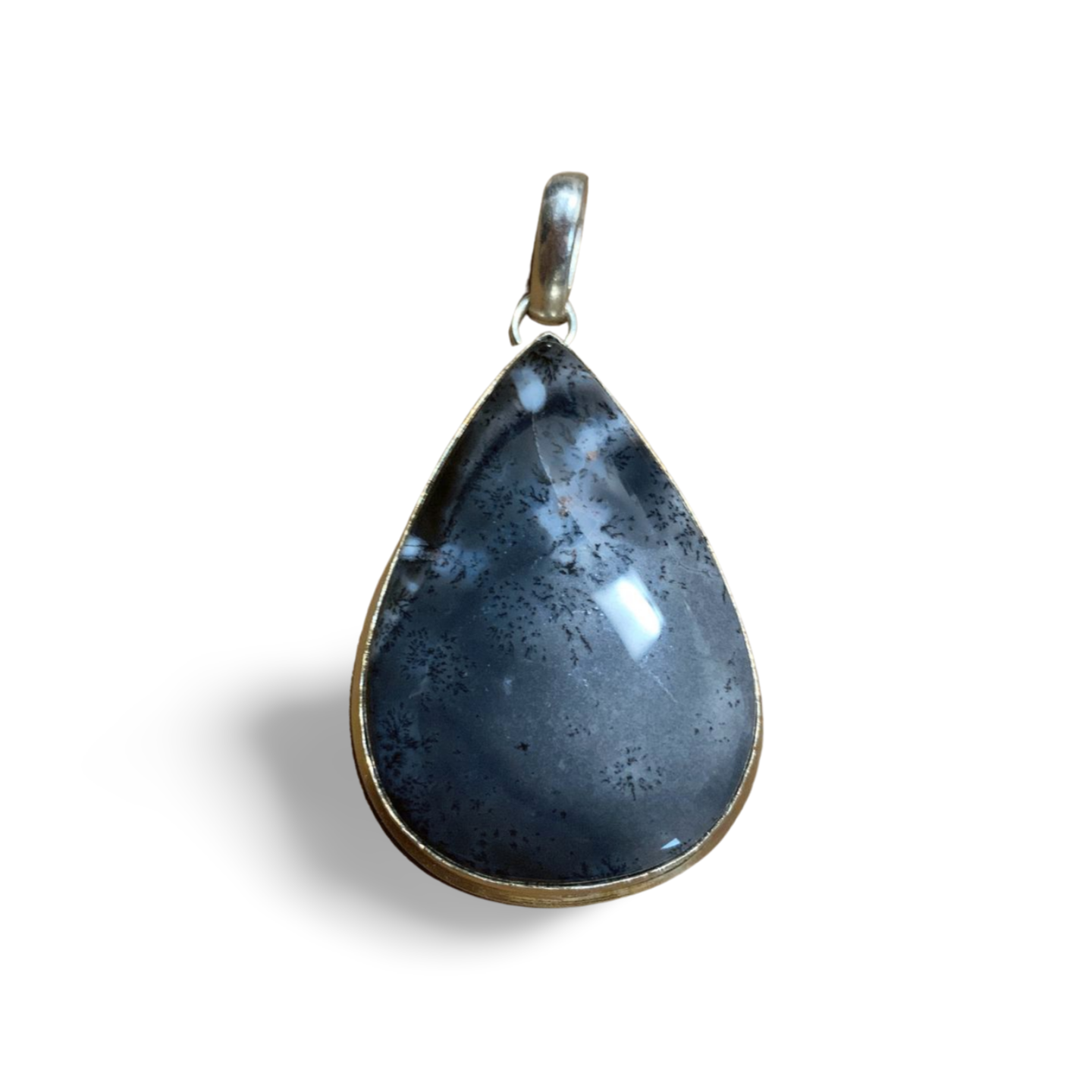 DENDRITIC OPAL / MERLINITE SILVER PENDANT