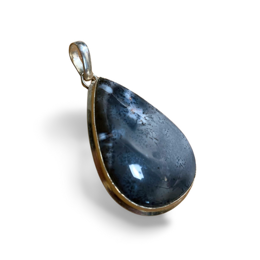 DENDRITIC OPAL / MERLINITE SILVER PENDANT