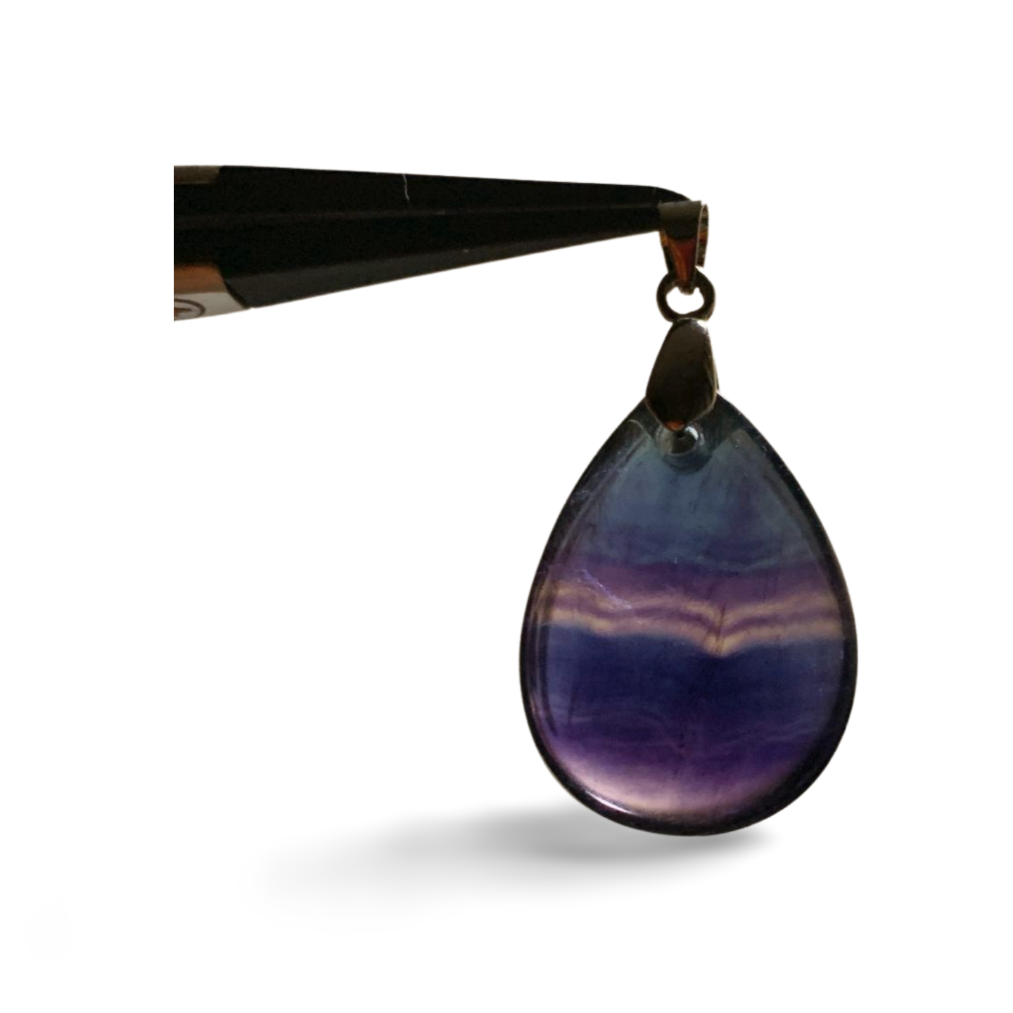 RAINBOW FLUORITE TEAR DROP PENDANT