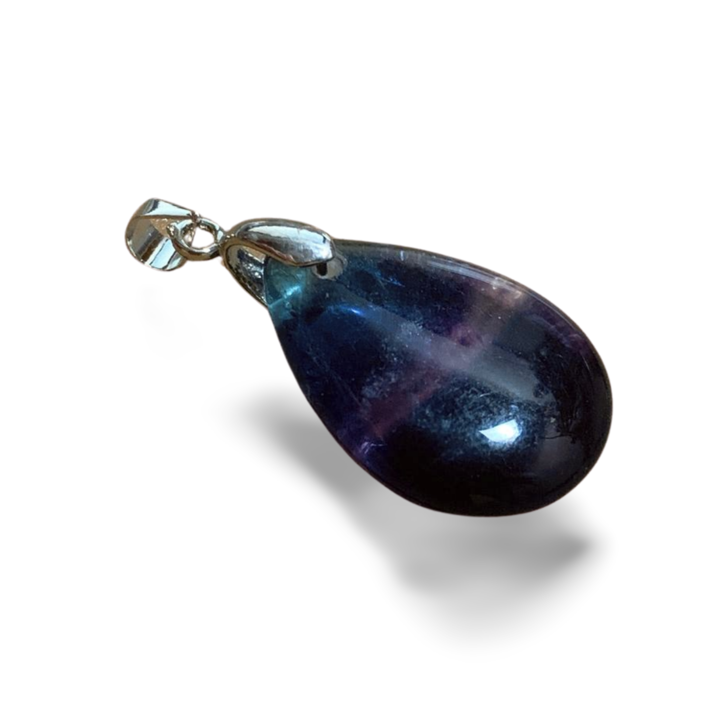 RAINBOW FLUORITE TEAR DROP PENDANT