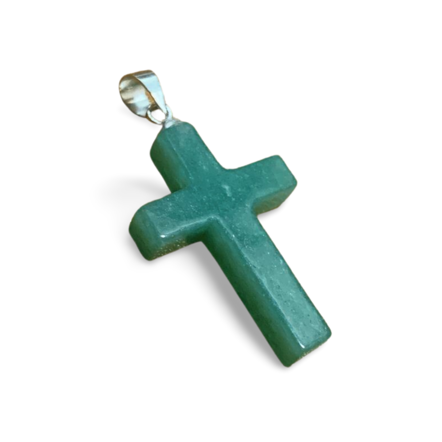 GREEN AVENTURINE CROSS PENDANT