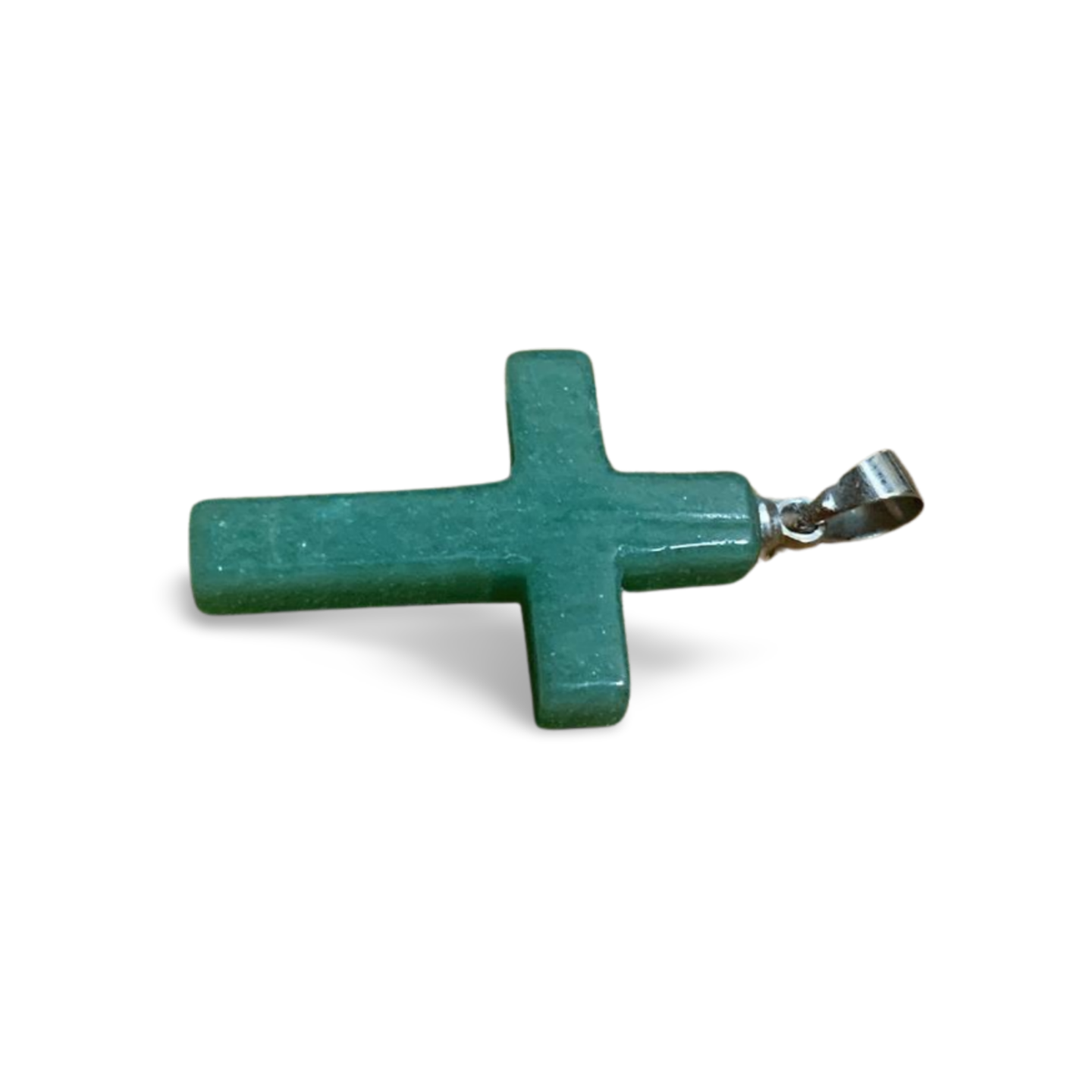 GREEN AVENTURINE CROSS PENDANT