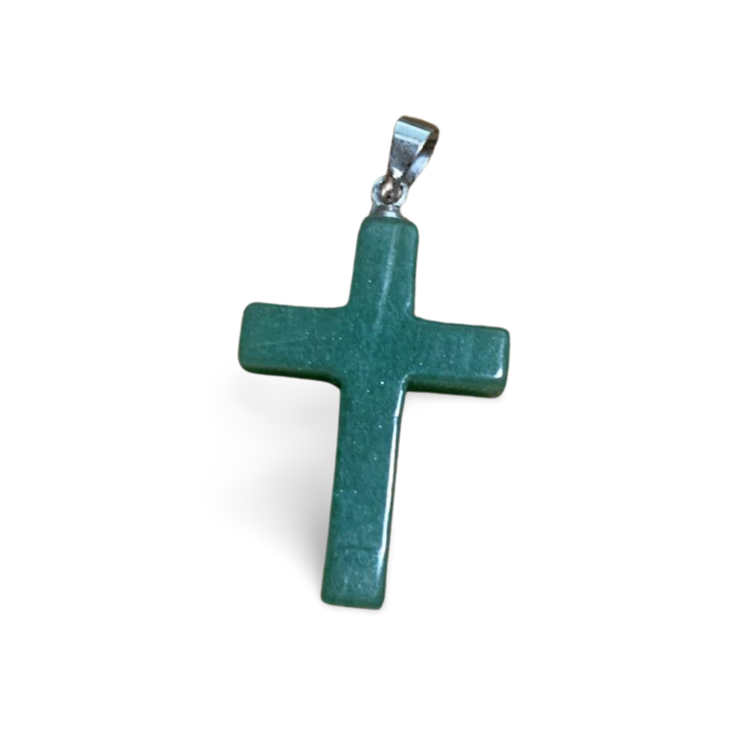 GREEN AVENTURINE CROSS PENDANT