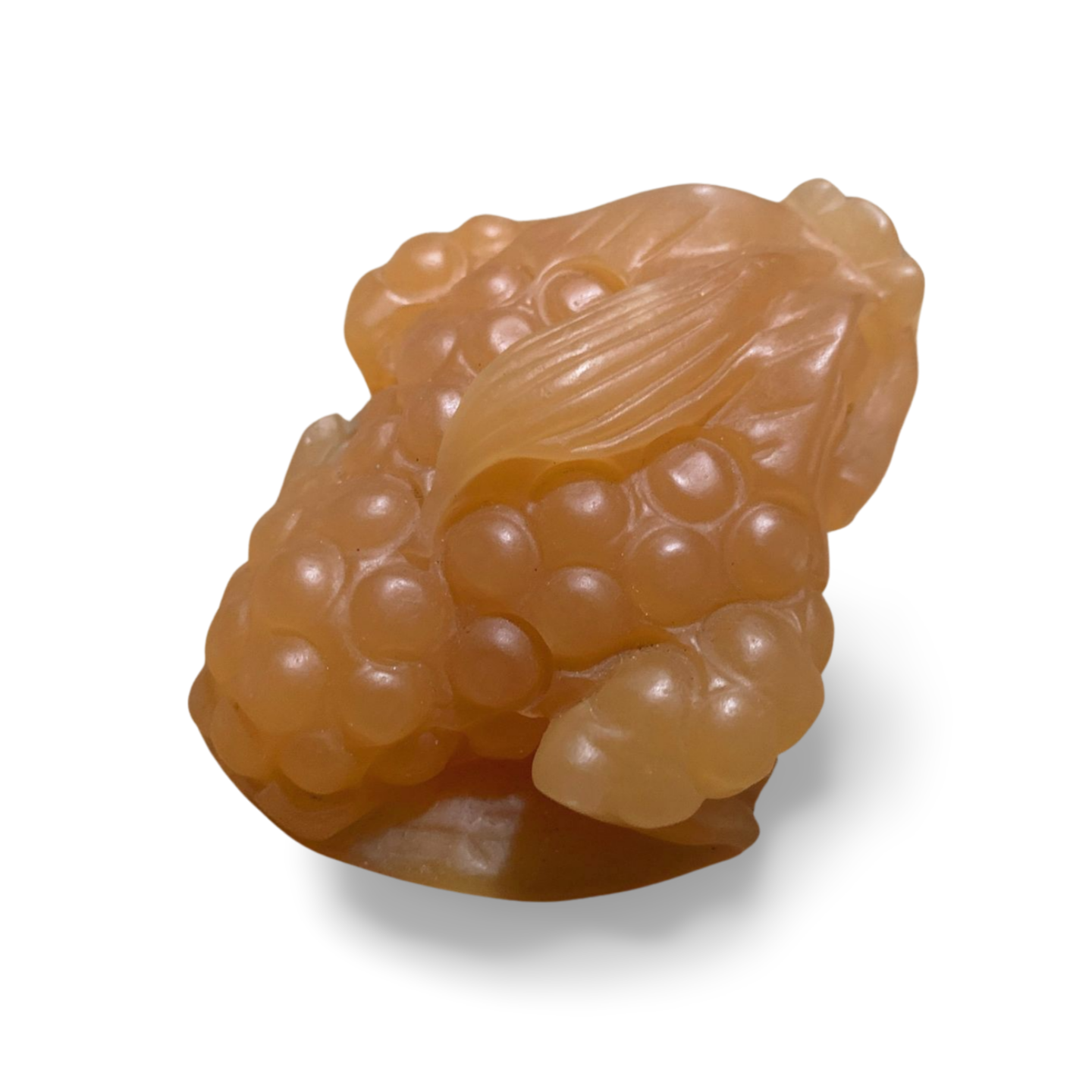 ORANGE CALCITE MONEY TOAD CARVING