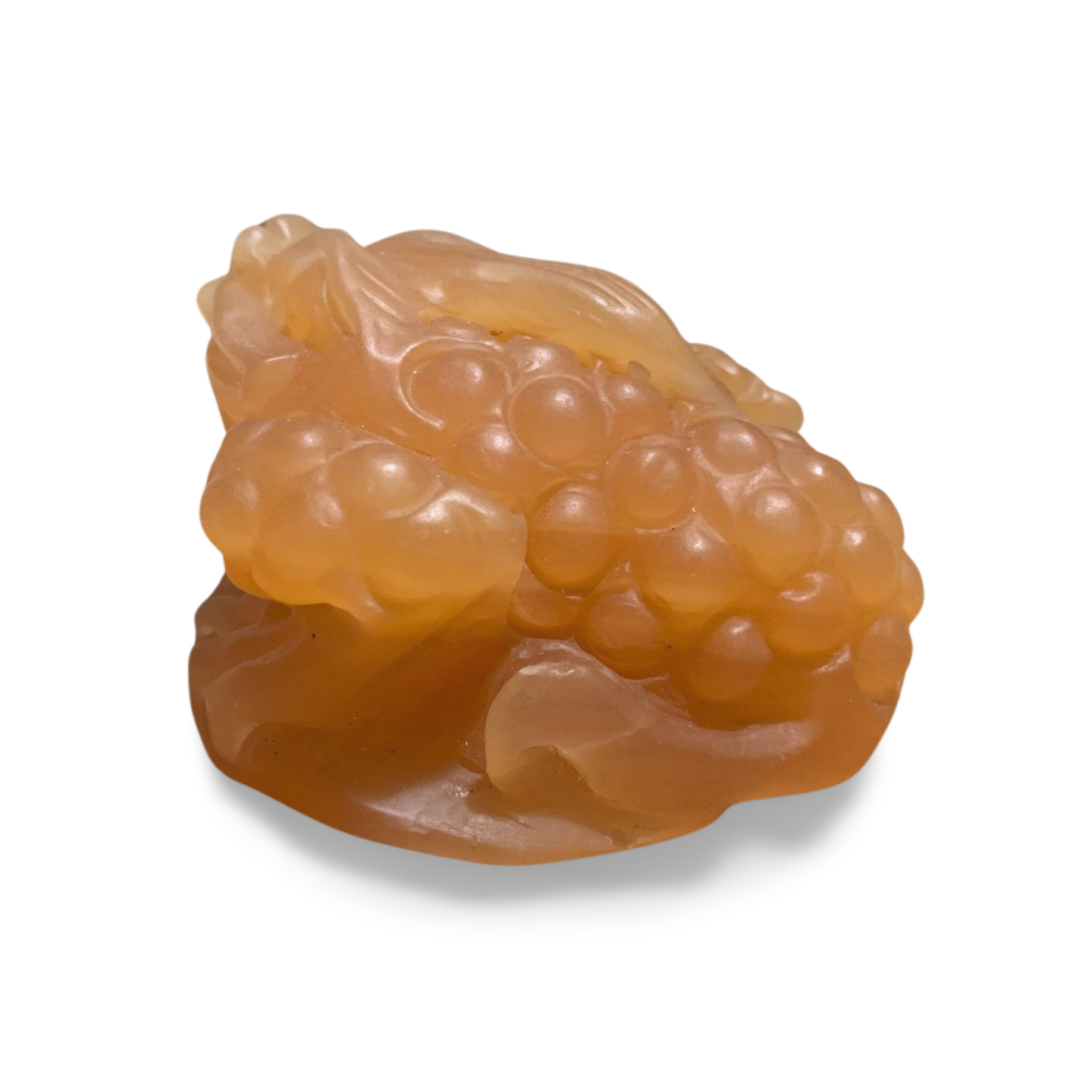 ORANGE CALCITE MONEY TOAD CARVING