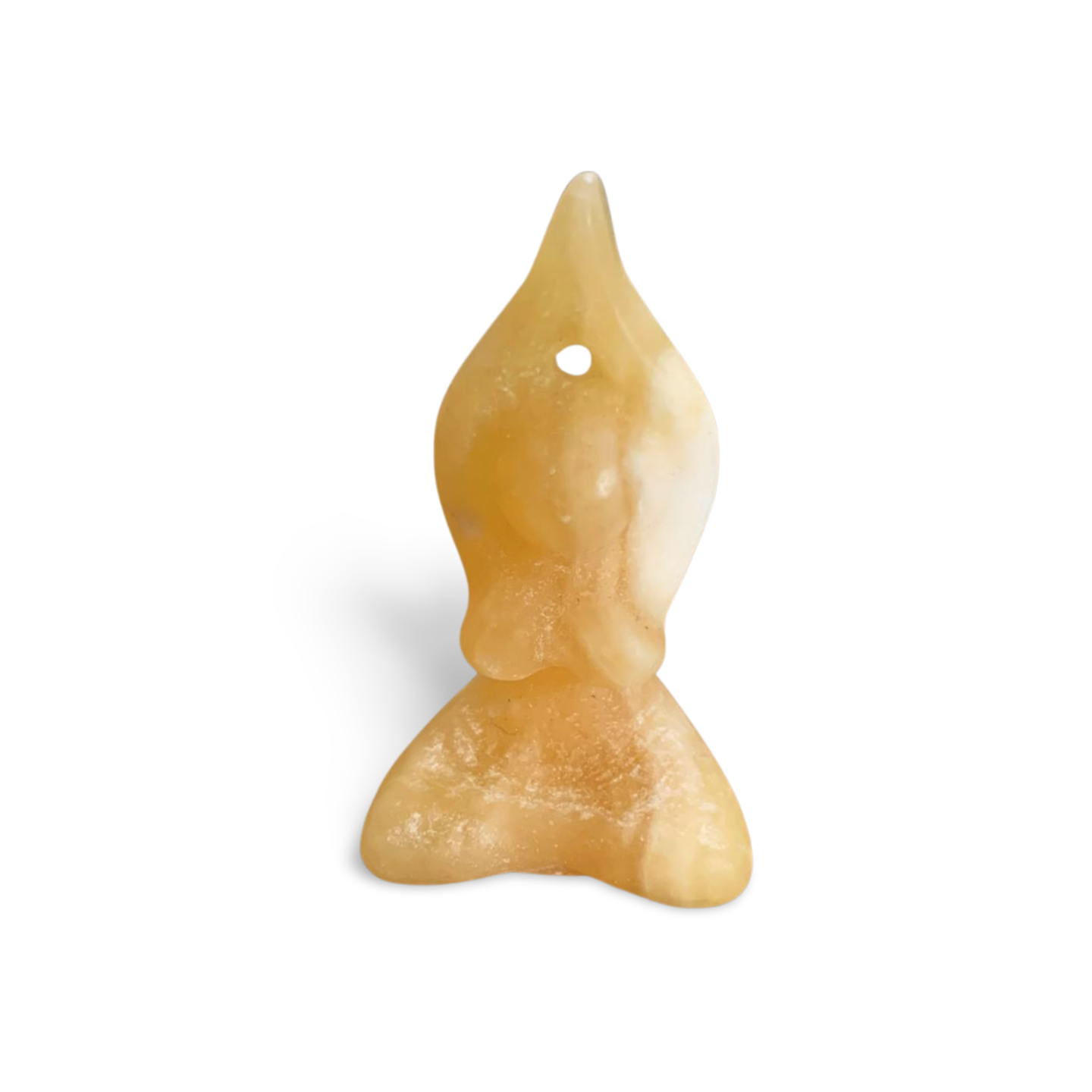 ORANGE CALCITE YOGA LADY CARVING