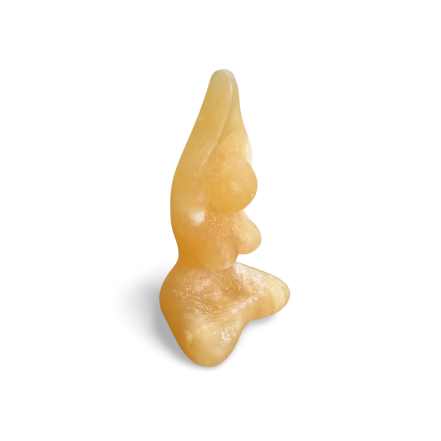 ORANGE CALCITE YOGA LADY CARVING