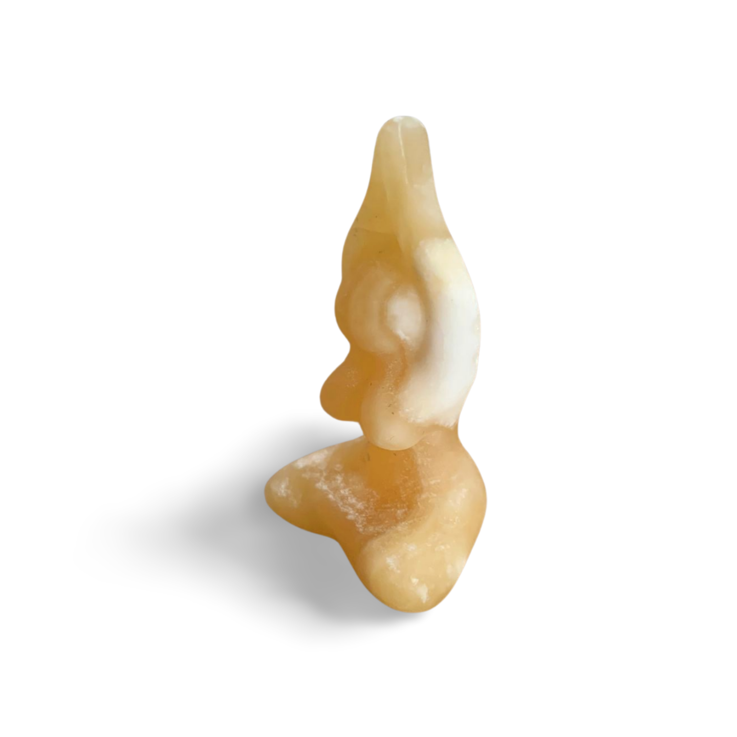 ORANGE CALCITE YOGA LADY CARVING