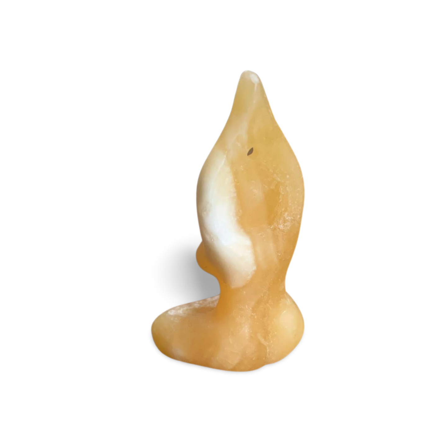 ORANGE CALCITE YOGA LADY CARVING