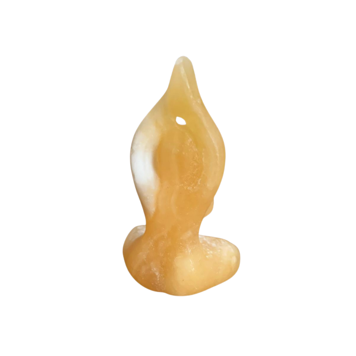 ORANGE CALCITE YOGA LADY CARVING