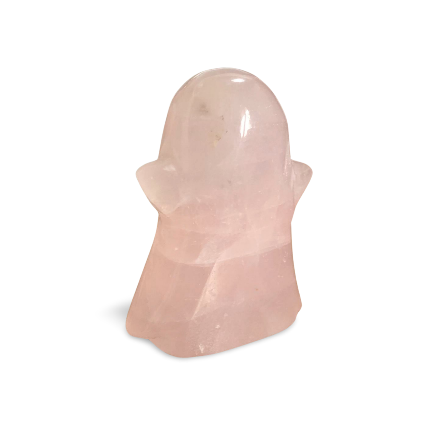 ROSE QUARTZ GHOST CARVING