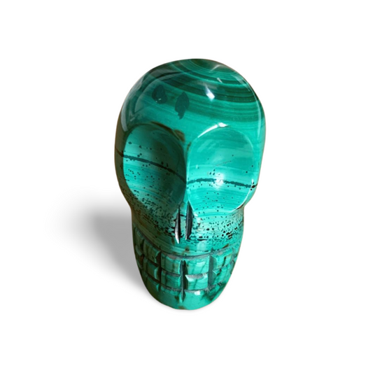 MALACHITE SKULL CARVING