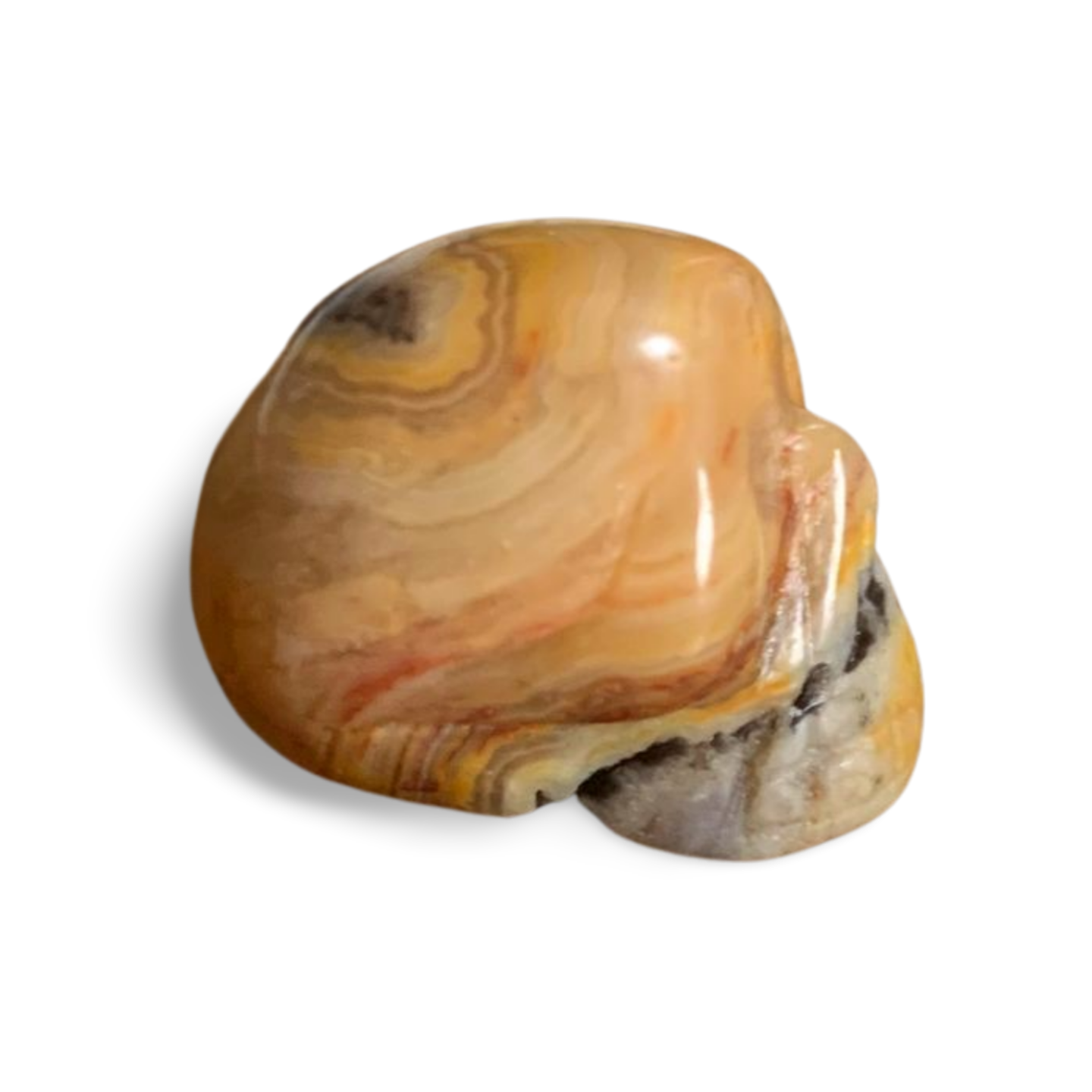 YELLOW MEXICAN CRAZY LACE AGATE SMALL SKULL