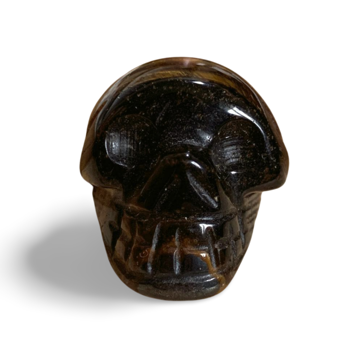 TIGER'S EYE SMALL SKULL CARVING