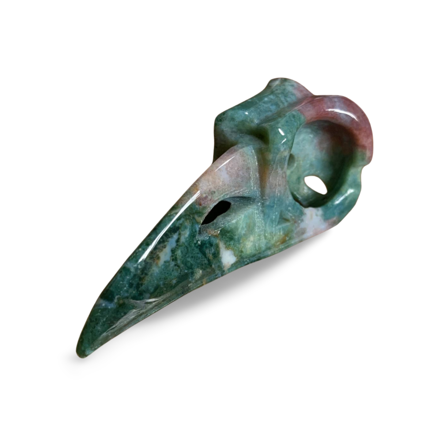 OCEAN JASPER BIRD SKULL CARVING