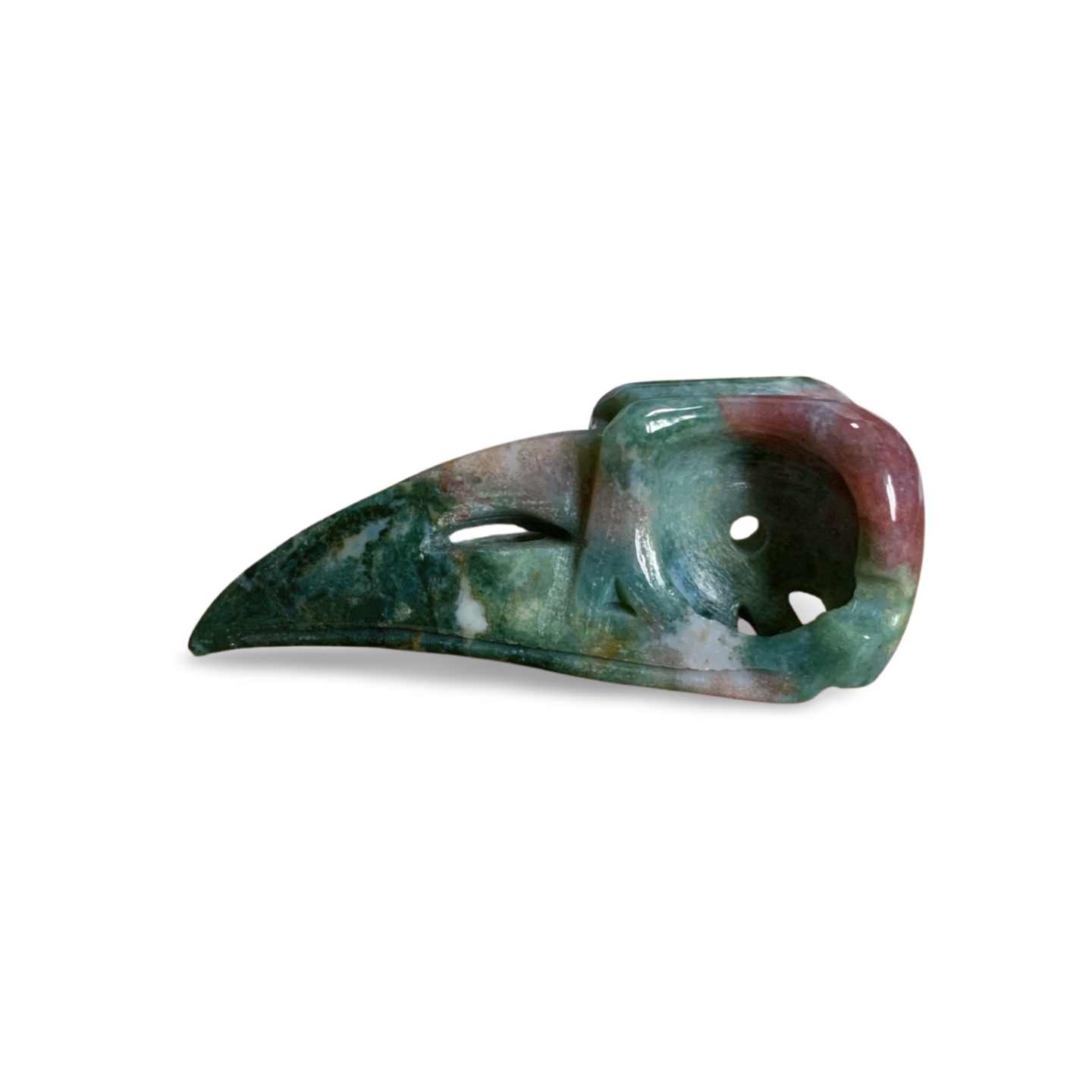 OCEAN JASPER BIRD SKULL CARVING