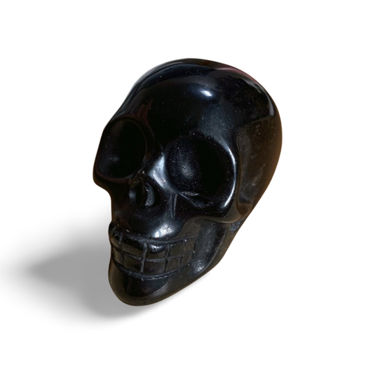 OBSIDIAN SKULL CARVING