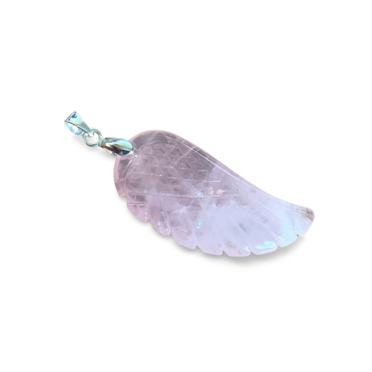 ROSE QUARTZ ANGEL WING PENDANT