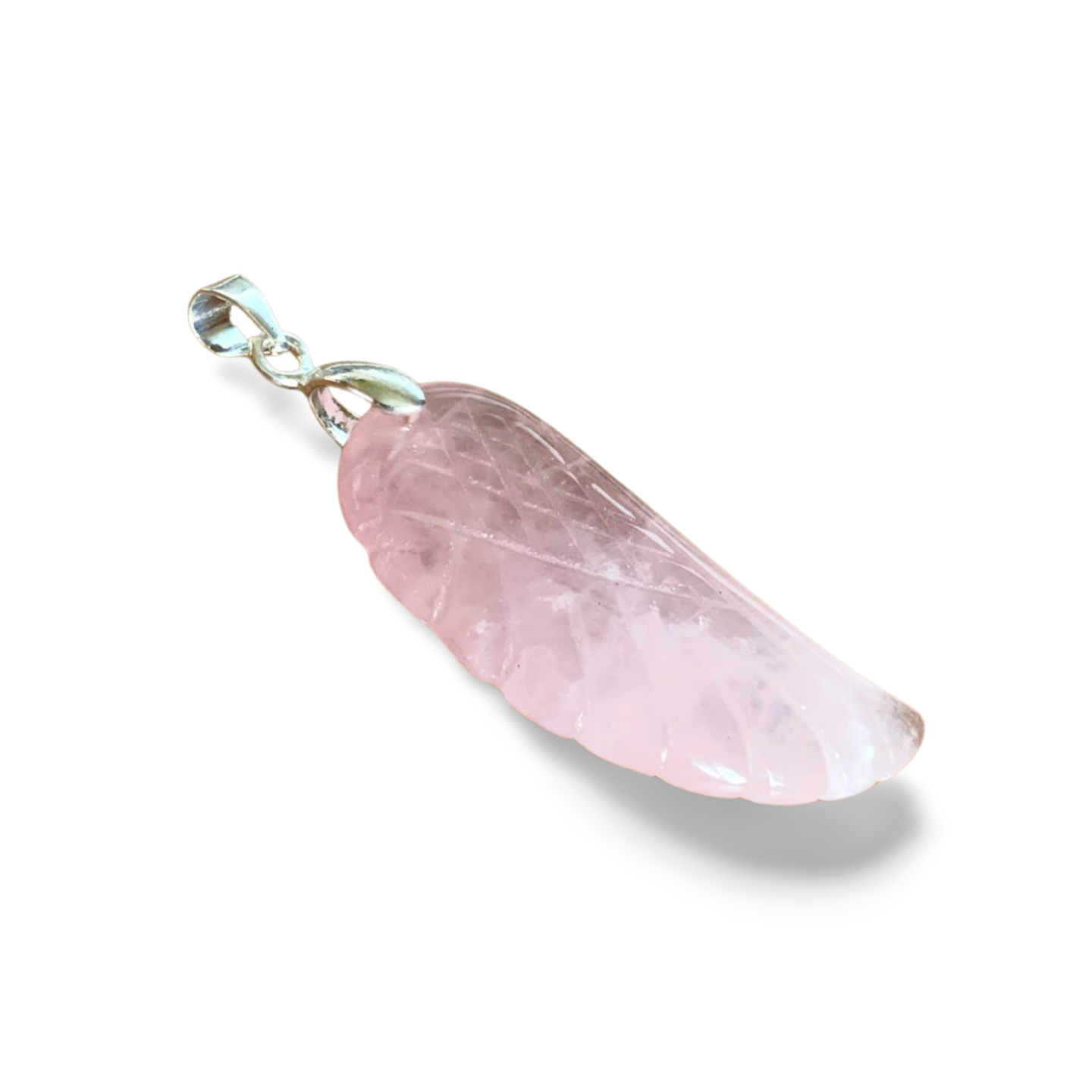 ROSE QUARTZ ANGEL WING PENDANT