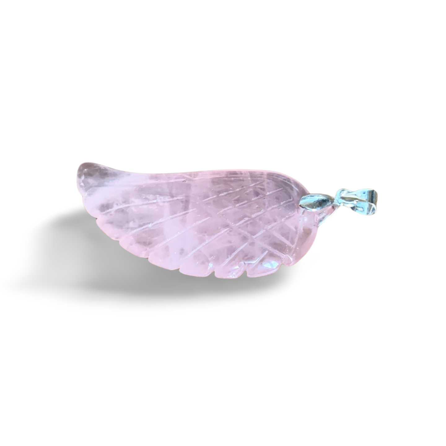 ROSE QUARTZ ANGEL WING PENDANT