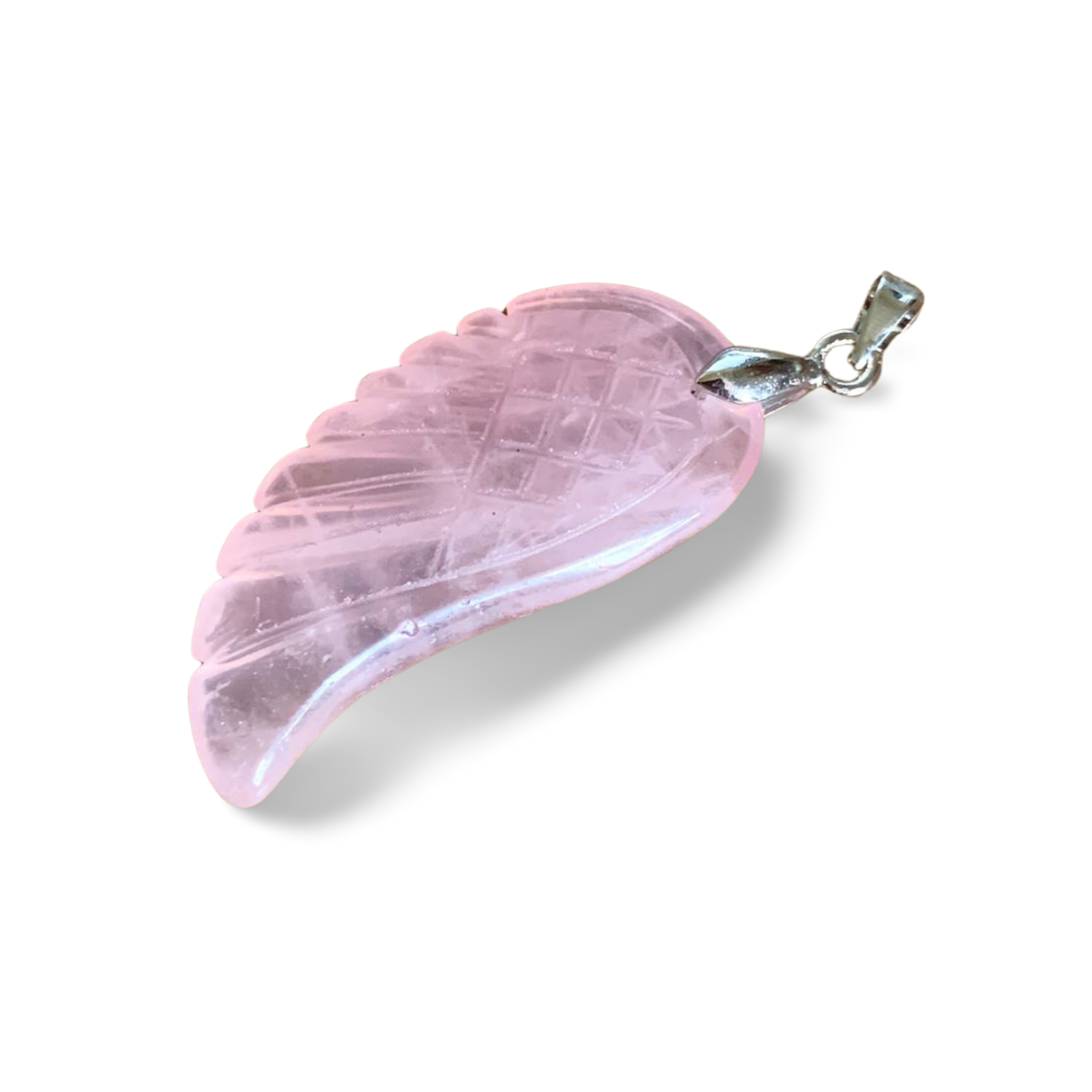 ROSE QUARTZ ANGEL WING PENDANT