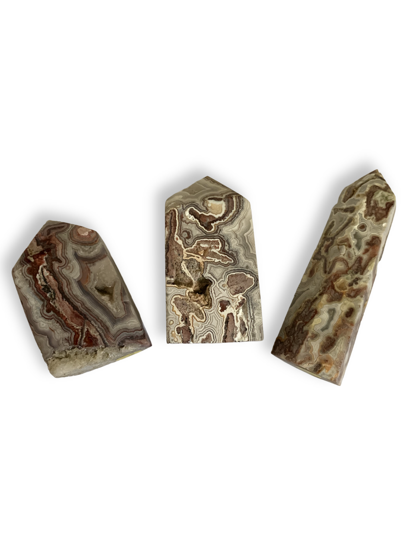 RED MEXICAN CRAZY LACE AGATE TOWERS