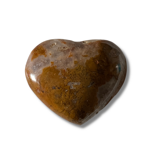 ORANGE MOSS AGATE DRUZE HEART