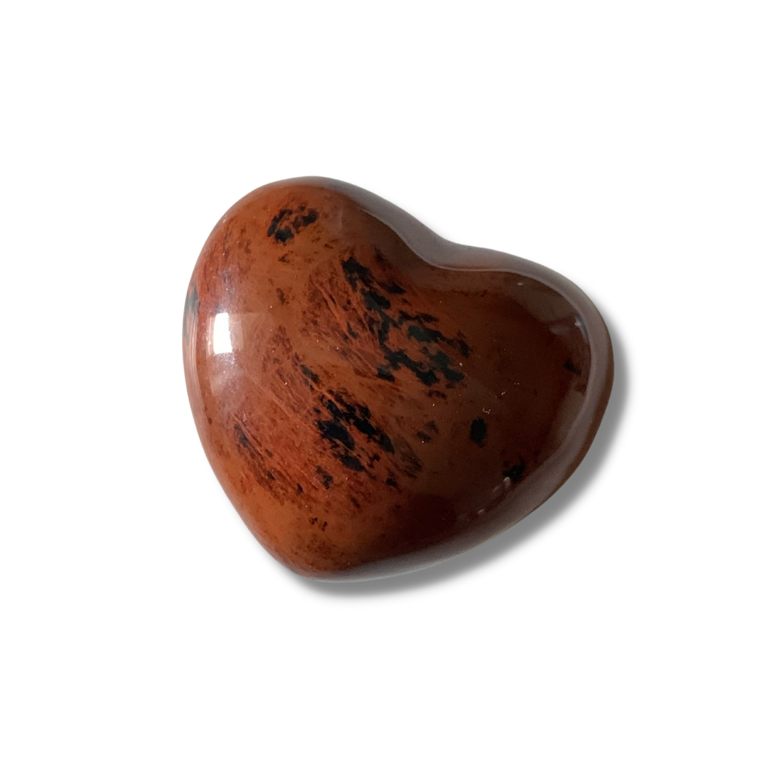 MAHOGANY OBSIDIAN PUFFY HEART CARVING