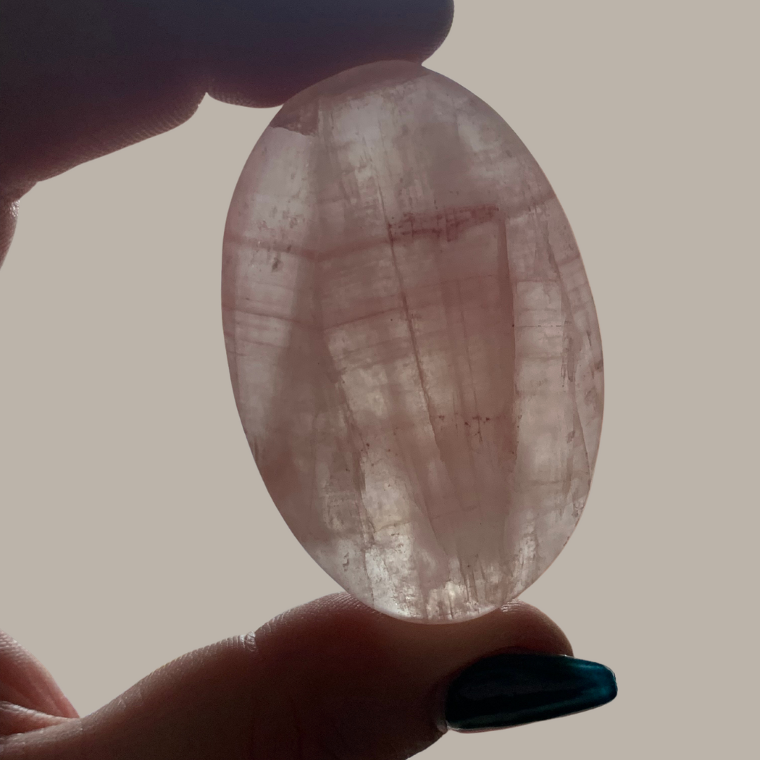 ROSE CALCITE PALM STONE