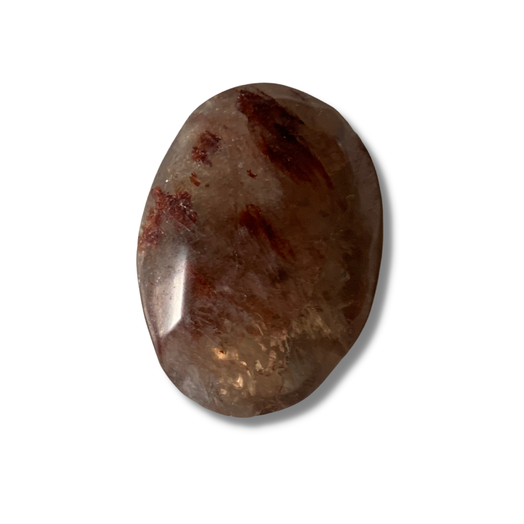 FIRE QUARTZ MOONSTONE PALM STONES B GRADE