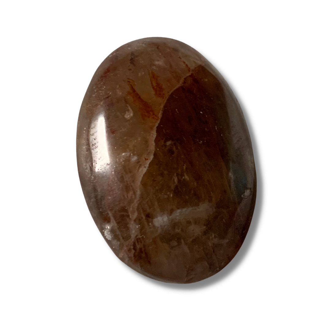 FIRE QUARTZ MOONSTONE PALM STONES B GRADE