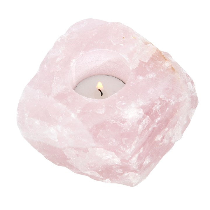 ROSE QUARTZ LOVE TEALIGHT HOLDER